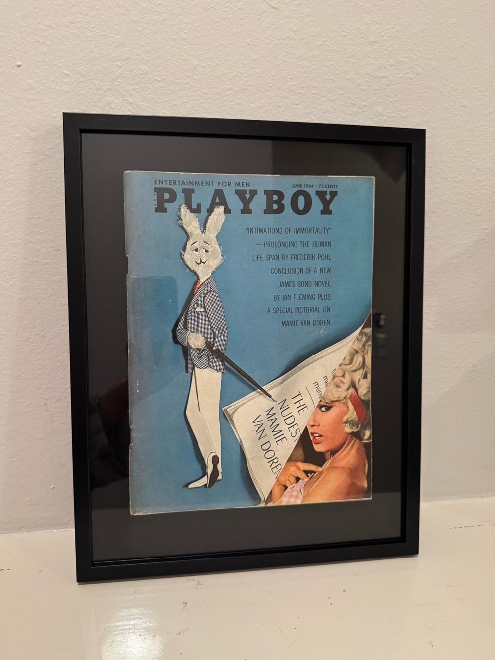 Vintage June 1964 Playboy Magazine With Original Playboy Bunny Logo, Framed